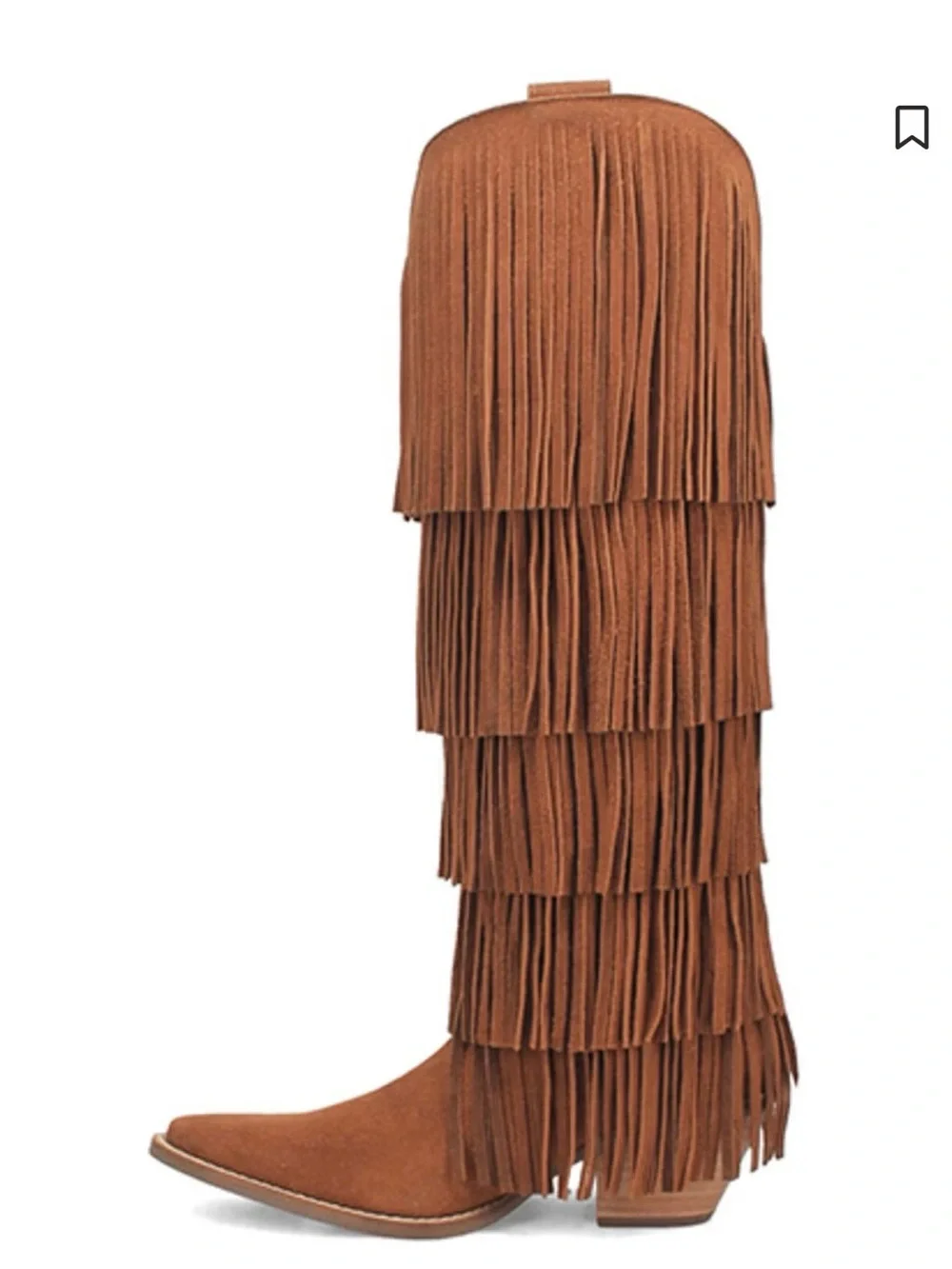 dingo Suede Over-the-Knee Fringe Boot - Tan NWB